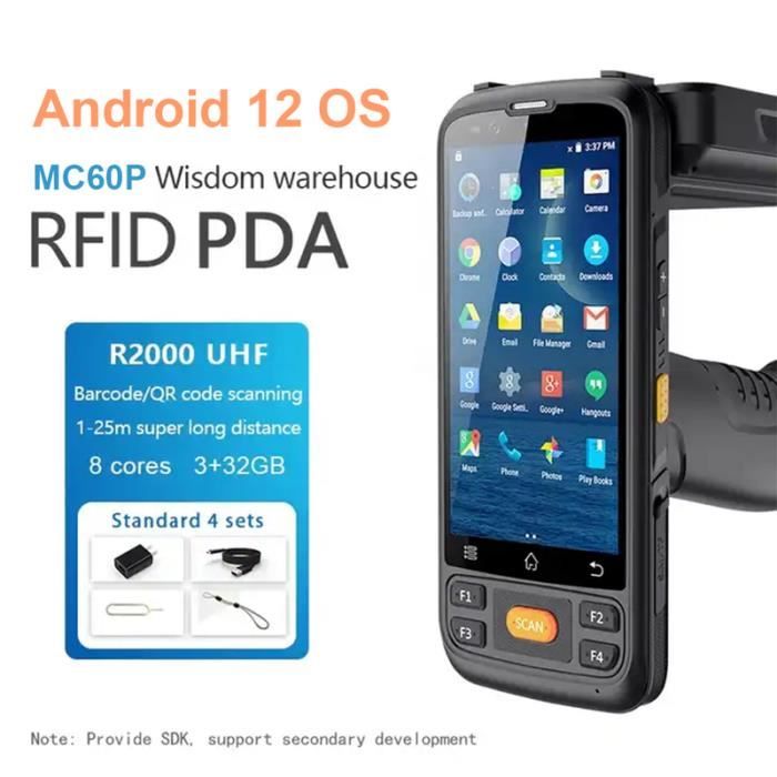 Rfid Scanner Android Code Scanner RFID UHF avec fonction NDavid, PDA longue portée, lecteur de ...