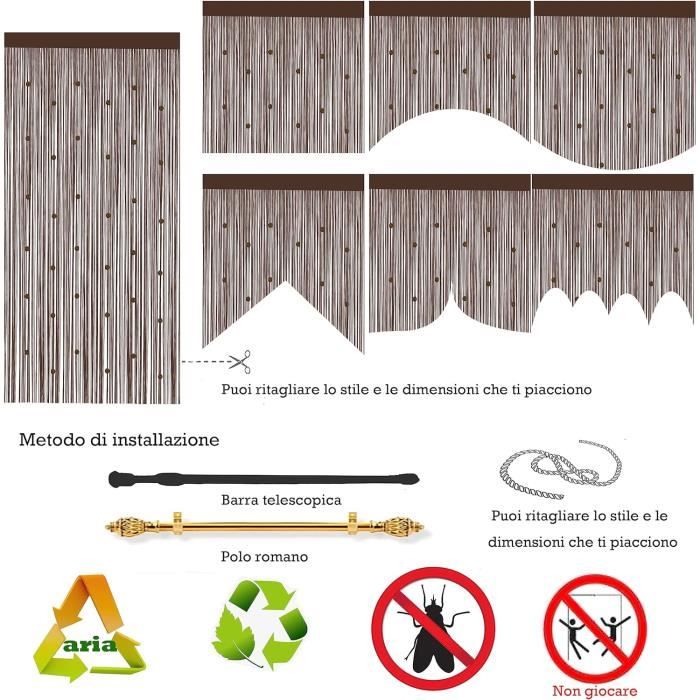 Rideau De Porte En Perles Rideau Anti Mouches Pour Porte Exterieur Moustiquaire Rideaux Rideau