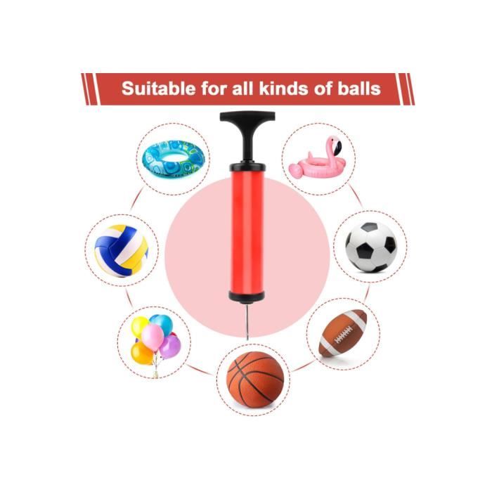 Kit Pompe à Ballon 9 Pièces – Pompe En Alliage Avec Poignée Ergo, 4 Aiguilles, 2 Buses, Tuyau Et Sac De Rangement