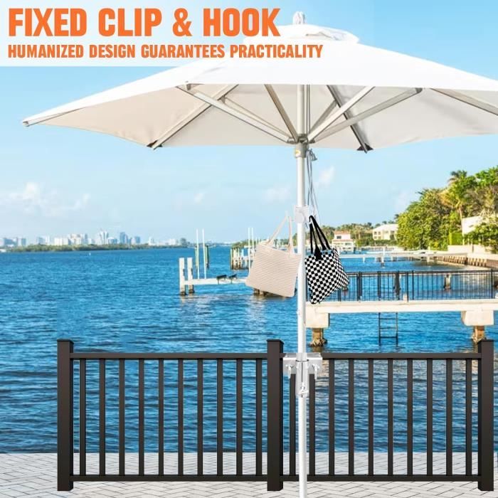 Support Réglable Pour Mât De Parasol | Fixation Pour Tube 16-41 Mm, Acier Inox, Pour Tente, Plage, Camping