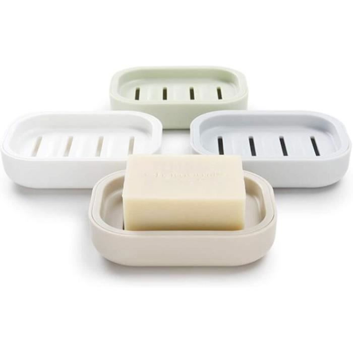 FDGGT - Lot De 2 Porte-savons étanches Portables Pour Voyage Et Salle De Bain - Blanc Et Bleu, 12 X 7,6 X 5 Cm
