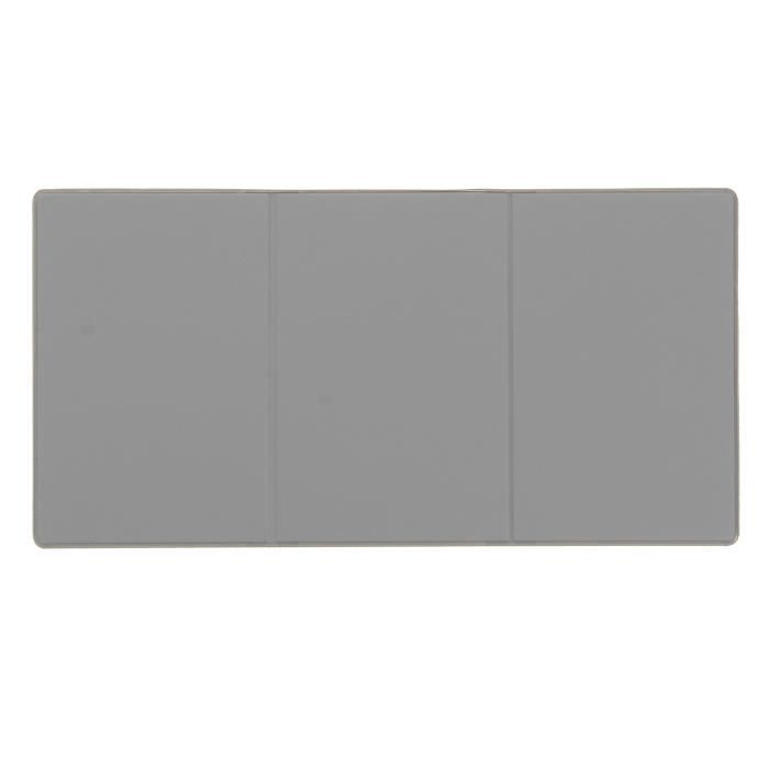 Etui PVC gomme pour carte grise (133x264 mm) gris plomb