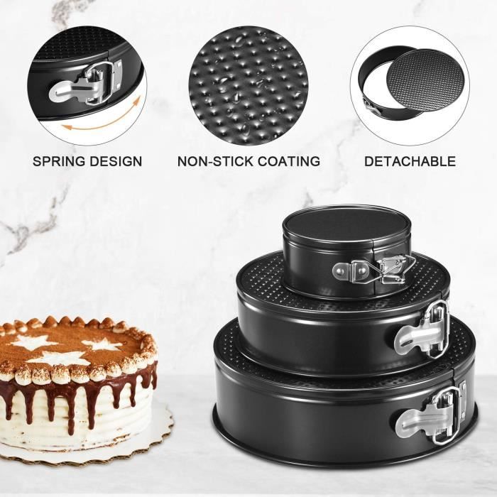 Moule à Gâteau Rond Réglable 4-9 Pouces + 6 Douilles – Charnière Antiadhésif, Poches Pâtisserie – Idéal Cheesecake, Mariage, Anniversaire
