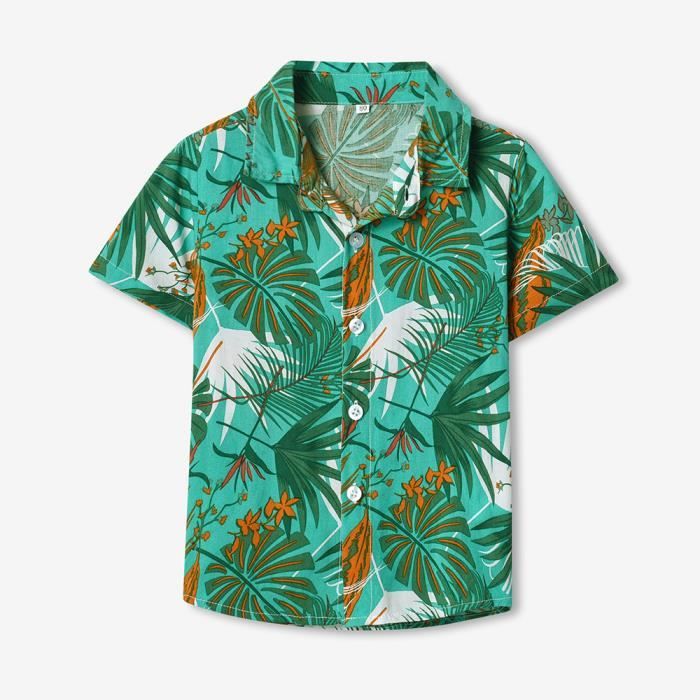 BuzokStudio - Chemise hawaïenne de cru, à manches courtes, impression d