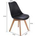 DORAFAIR Table + 4 Chaises Noir Style Scandinave Moderne-3