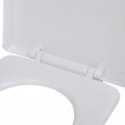 6176Maison|Siège de Toilette Design,Abattant WC Cuvette de Toilette à fermeture en douceur carré Blanc-3