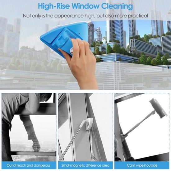 Lave-vitre magnétique Double face multifonction, outil de nettoyage de  vitres de voitureOvale blanc - Cdiscount Maison