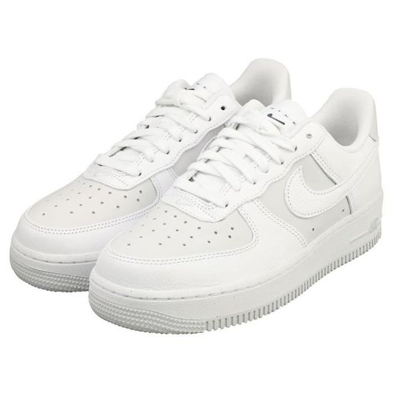 Baskets Nike AIR FORCE 1 07 LX Femme Blanc Gris Cuir Lacets 38 EU Blanc gris Cdiscount Chaussures
