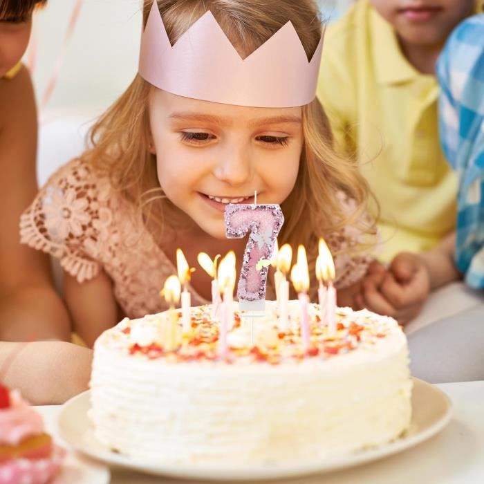 Bougies Anniversaire 7 ans, Papillon Bougies Anniversaire, Pink Bougies  d'anniversaire Personnalisées, Décorations de Anniversaires Gâteaux pour  Enfants Adulte : : Cuisine et Maison