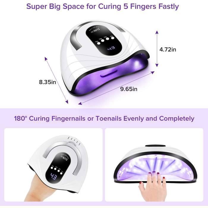 Lampe UV Sèche-Ongles Professionnelle 120W LED - Capteur Auto Et Minuterie