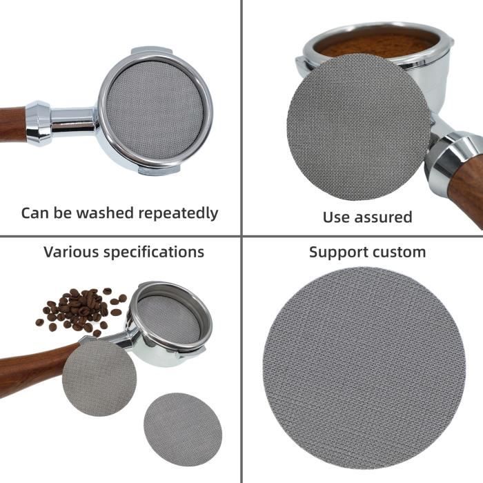 Les-Theresa filtre à rondelles, tamis de porte-filtre à café, accessoire de  filtre à tamis à rondelles en acier inoxydable 316 réutilisable, finesse de  filtre de 150μm(51mm) : : Cuisine et Maison