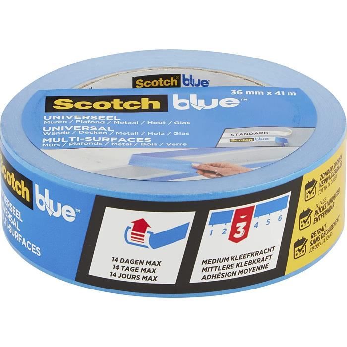 ScotchBlue Scotch Ruban de masquage multi-surfaces Bleu 24 mm x 41