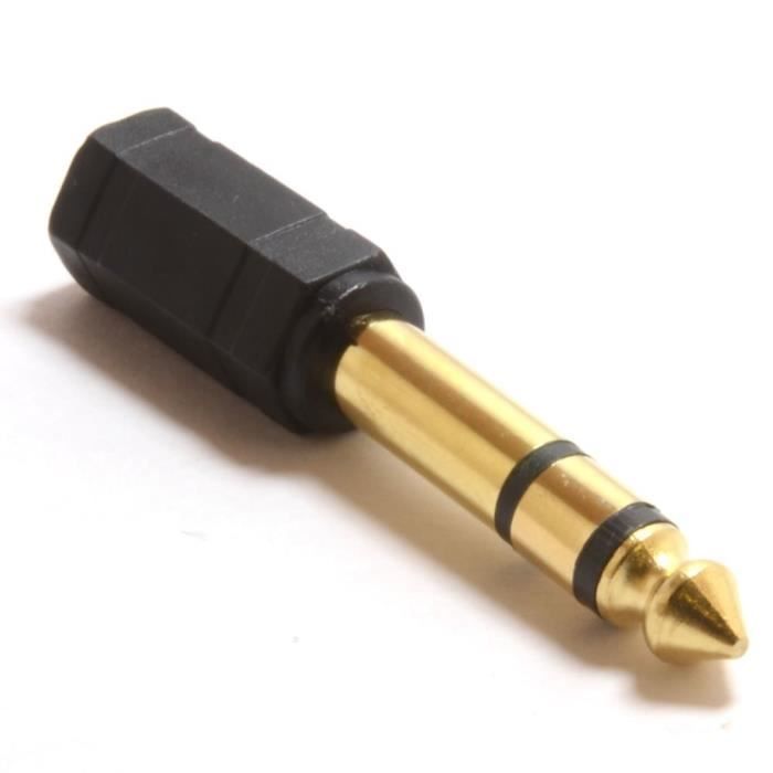6 -Prise Jack mâle-femelle 3.5mm, adaptateur coupleur stéréo 3.5mm Mono  stéréo vers connecteur de charge 6.35 RCA pour téléphone iPh
