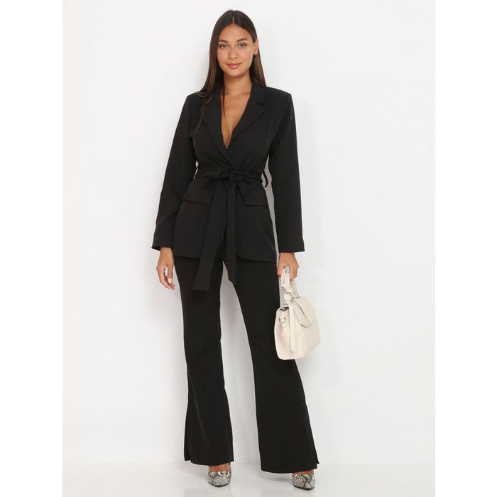 Ensemble Pantalon & Blazer La Modeuse – Manches Longues – Tissu Stretch Confortable – Taille S