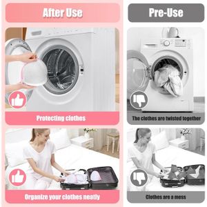 3 Pcs Filet A Linge, 60 X 90 Cm Filet Machine A Laver Avec Cordon De Serrage, Sac Filet À Linge