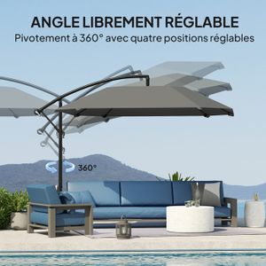 Soldes d'été 2026 : HAPPY GARDEN Parasol déporté carré 2,7x2,7m acier toile terracotta avec housse pas cher Soldes d'été 2026 : HAPPY GARDEN Parasol déporté carré 2,7x2,7m acier toile terracotta avec housse pas cher