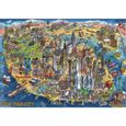 Puzzle 500 pièces - Monuments et carte de New-York - Collection États-Unis - Educa-0