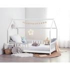 Lit cabane enfant 90x190 cm - Blanc - Sommier à lattes et MATELAS INCLUS - Style Enfant - KONTARBOOR