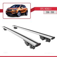 Pour Opel Mokka X 2016-2019 HOOK Barres de Toit Railing Porte-Bagages de voiture Avec verrouillable Alu Gris