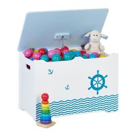 Coffre à jouets design maritime - RELAXDAYS - 10037779-0 - Bleu - Enfant - A partir de 3 ans