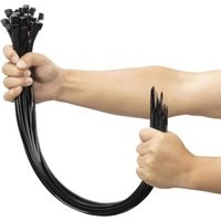 XINGO 100 Pièces Noir Large Attaches de câble, Extra Longue 600mm x 9mm Cde câble Nylon Resistant UV, 80 KGS Heavy Duty Serre-câ23