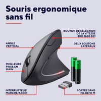 Trust Verto Souris sans Fil Verticale Ergonomique, Prévention Syndrome de la Souris et Epicondylite, pour PC / Portable / Mac