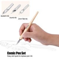3pcs Comic pinceaux stylo plume dessin animé pour débutant amateurs de BD--Rose Vie