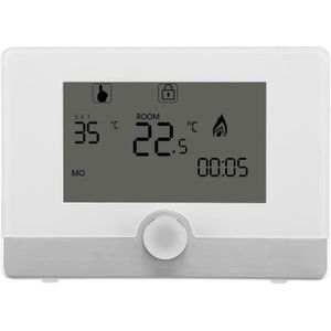 THERMOSTAT D'AMBIANCE Thermostat Numérique Programmable pour Chauffage de Chaudière Mur-Accroché - Y570 - Blanc - 15 Volts - Plastique