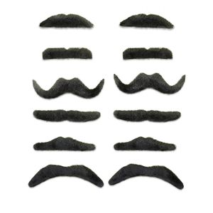 SODIAL R Lot de 12 Fausse Moustache Fake Adhesif Deguisement Costume Fete