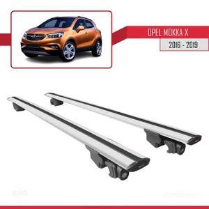 BARRES DE TOIT Pour Opel Mokka X 2016-2019 HOOK Barres de Toit Railing Porte-Bagages de voiture Avec verrouillable Alu Gris