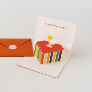 FAIRE-PART - INVITATION Faire-part - invitation,Carte de joyeux anniversaire avec enveloppe 3D,cartes de vœux Pop-Up pour gâteau - C8055[C4717]