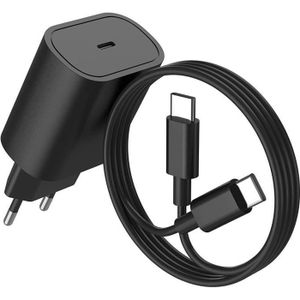 CHARGEUR TÉLÉPHONE Pack Chargeur 25W Noir USB-C + Câble USB-C pour Sa