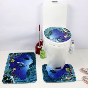 Lot de 2 une housse de siège de toilette au crochet et une housse de  couvercle de réservoir, produit de beauté pour la salle de bain bleu moyen  TTLTSC29E -  France
