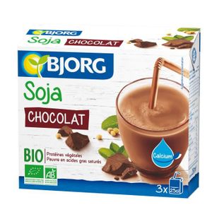 BOISSON LACTEE-PREPAREE BJORG Mini Soja Chocolat Calcium Bio 3X25cl