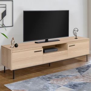 MEUBLE TV Meuble TV 180 cm SEATTLE avec rangements design industriel