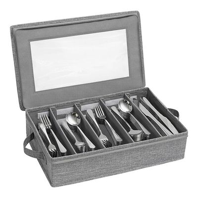 Range Couverts pour Tiroir - Organisateur Tiroir Cuisine Extensible 46x34-56 ,5x6 cm - Rangement Couvert avec 6 à 8 Compartiments - Pour Ustensiles, Lunettes de Soleil et Plus - Bambou