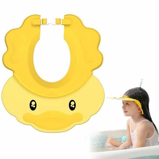 Cuffia Doccia Bambina Bonnet Douche Bébé 3 Pièces - Visière Lavage Cheveux Silicone Réglable Bonnet De Douche Enfant