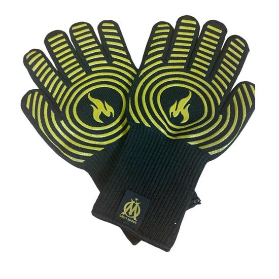 2 Gants Anti-Chaleur Barbecue Four - Collection Officielle Olympique De Marseille OM