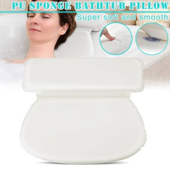 Oreiller de baignoire Antidérapante avec 4 Ventouse Spa Appui-nuque