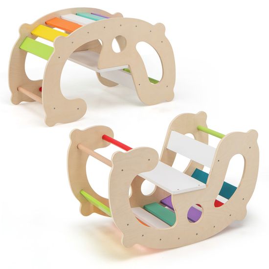 YOLEO Montessori Arche D'escalade, Bateau à Bascule En Bois Pour