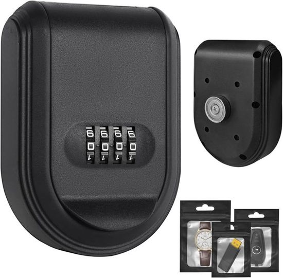 Mini Coffre-fort Portable Avec Code à 4 Chiffres - Étanche Et Résistant - Avec Câble En Acier Amovible Pour Fixation - 2