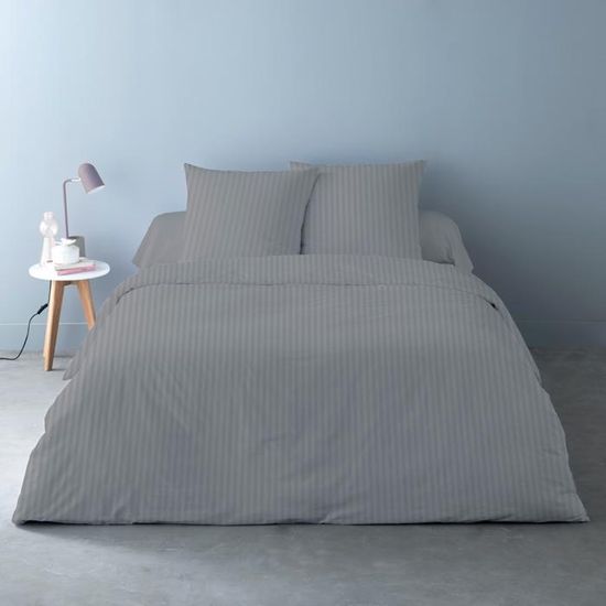 ALPES BLANC - Housse de couette Nuit des Alpes 140x200 cm + 2 taies carrées – 100% coton 57 fils
