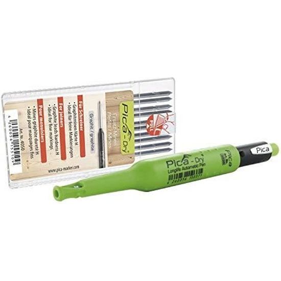Mines Graphite Sec PICA 4050 - Lot De 10 Mines H Pour Marquage Menuiserie