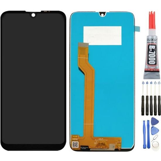 ECRAN LCD + VITRE TACTILE WIKO VIEW 3 LITE NOIR + OUTILS + COLLE