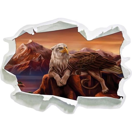 Agripper Aigle Aux Pattes De Lion Le Regard 3d Mur Ou Un Autocollant De Porte Format 62x45cm Stickers Muraux Stickers Muraux Achat Vente Stickers Cdiscount