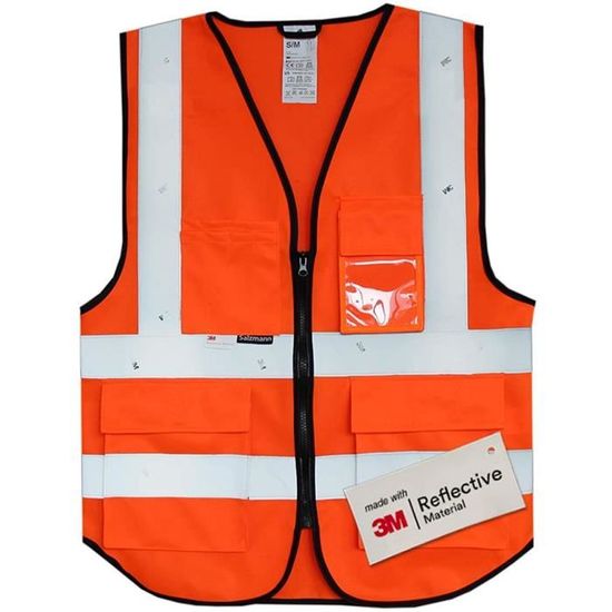 Gilet De Sécurité Réfléchissant Salzmann | Matériau 3M | 4 Poches - Conforme EN20471