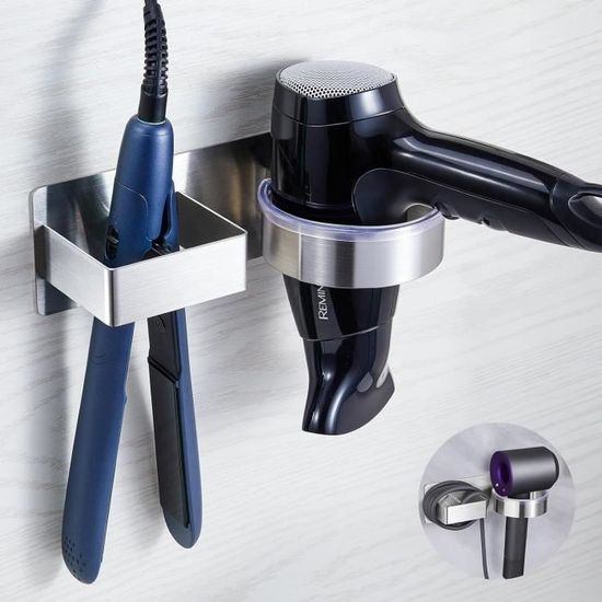 Porte Sèche Cheveux Support Sèche Cheveux Mural Plastique Porte Seche