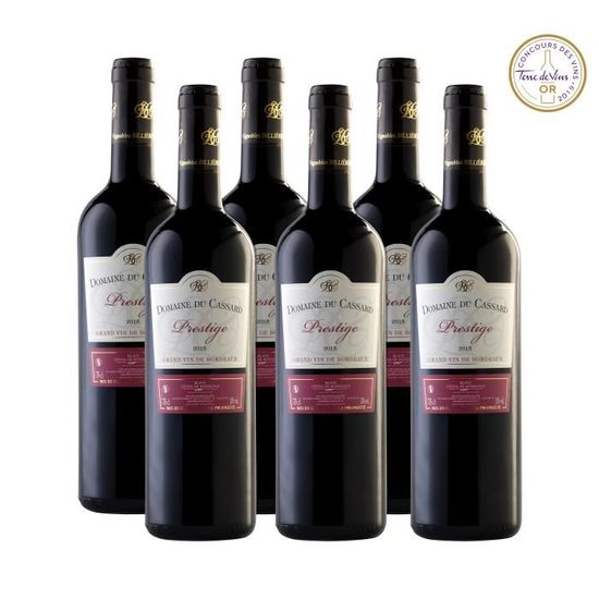 Lot de 6 Bouteilles - Vin Rouge Blaye Côtes de Bordeaux Domaine du Cassard  - Cuvée Tradition- Médaille d'Argent - La cave Cdiscount