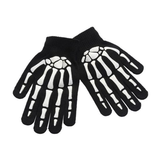 Cross-age Led Gants brillants Polyester Coton Glow Stage Performance  Luminand Lumineux Mitaine Accessoires Gant Squelette Halloween Fournitures