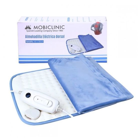 Coussin Chauffant Mobiclinic 40x30 Cm - 3 Niveaux Chaleur, Arrêt Auto, 100W Pour Lombaires Ou Dos